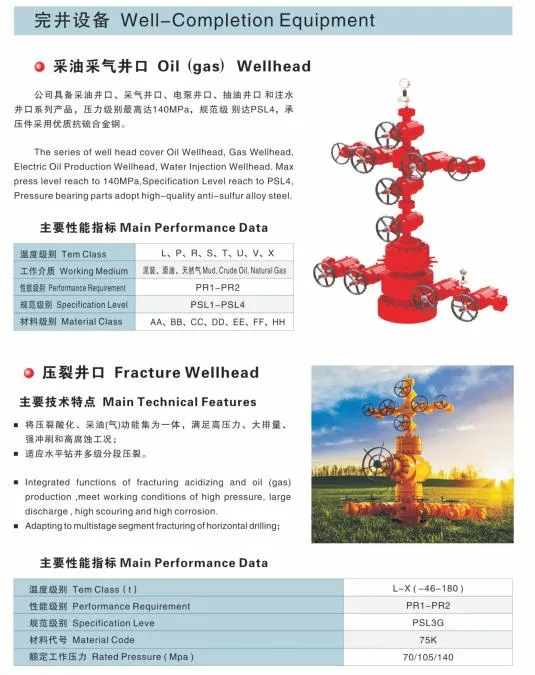 Split Wellhead Device and Oil (gas) Christmas Tree Conventional Wellhead Devices and Oil (gas) Trees on Land